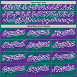 Custom Teal Purple-White 3D Pattern Design Paint Splash Stripe Authentic Baseball Jersey