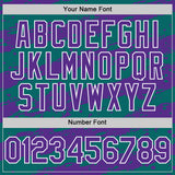 Custom Teal Purple-White 3D Pattern Design Paint Splash Stripe Authentic Baseball Jersey