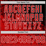 Custom Black Red-White 3D Pattern Design Abstract Fragment Splatter Authentic Baseball Jersey