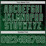 Custom Black Green-White 3D Pattern Design Abstract Fragment Splatter Authentic Baseball Jersey