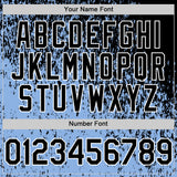 Custom Black Light Blue-White 3D Pattern Design Abstract Fragment Splatter Authentic Baseball Jersey