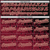 Custom Black Crimson-Cream 3D Pattern Design Abstract Fragment Splatter Authentic Baseball Jersey