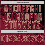 Custom Black Crimson-Cream 3D Pattern Design Abstract Fragment Splatter Authentic Baseball Jersey
