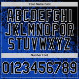 Custom Black Thunder Blue-White 3D Pattern Design Abstract Fragment Splatter Authentic Baseball Jersey