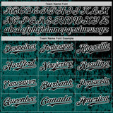 Custom Black Midnight Green-White 3D Pattern Design Abstract Fragment Splatter Authentic Baseball Jersey