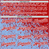 Custom Red Light Blue-White 3D Pattern Design Abstract Fragment Splatter Authentic Baseball Jersey