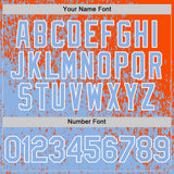 Custom Orange Light Blue-White 3D Pattern Design Abstract Fragment Splatter Authentic Baseball Jersey