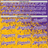 Custom Purple Gold-White 3D Pattern Design Abstract Fragment Splatter Authentic Baseball Jersey