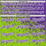 Custom Purple Neon Green-White 3D Pattern Design Abstract Fragment Splatter Authentic Baseball Jersey