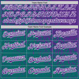 Custom Purple Teal-White 3D Pattern Design Abstract Fragment Splatter Authentic Baseball Jersey