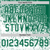 Custom Kelly Green White 3D Pattern Design Abstract Fragment Splatter Authentic Baseball Jersey