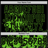 Custom Black Grass Green Splatter Authentic Baseball Jersey