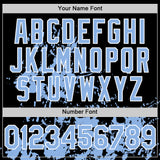 Custom Black Light Blue-White Splatter Authentic Baseball Jersey