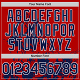 Custom Red Navy-White Splatter Authentic Baseball Jersey