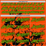 Custom Orange Neon Green-Black Splatter Authentic Baseball Jersey