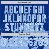 Custom Royal Light Blue-White Abstract Splatter Grunge Authentic Baseball Jersey