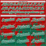 Custom Red Kelly Green-White Abstract Splatter Grunge Authentic Baseball Jersey