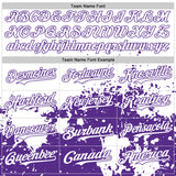Custom White Purple Abstract Splatter Grunge Authentic Baseball Jersey