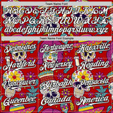 Custom Red White-Black Sugar Skull Day of the Dead Mexican Folk Art Authentic Baseball Jersey