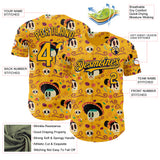 Custom Gold Navy Sugar Skull Day of the Dead Mexican Folk Art Authentic Baseball Jersey