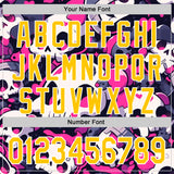Custom Black Yellow Hot Pink-White Sugar Skull Day of the Dead Mexican Folk Art Authentic Baseball Jersey