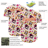 Custom Cream Orange Sugar Skull Day of the Dead Mexican Folk Art Authentic Baseball Jersey
