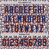 Custom White US Navy Blue-Orange Sugar Skull Day of the Dead Mexican Folk Art Authentic Baseball Jersey