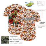 Custom Cream Steel Gray-White Sugar Skull Day of the Dead Mexican Folk Art Authentic Baseball Jersey