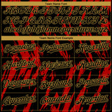 Custom Black Old Gold-Red 3D Pattern Design Splatter Torn Sharp Brush Stroke Authentic Baseball Jersey