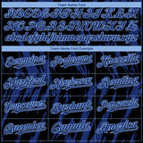 Custom Black Royal-Light Blue 3D Pattern Design Splatter Torn Sharp Brush Stroke Authentic Baseball Jersey