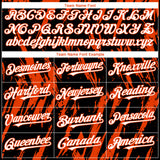 Custom Black White-Orange 3D Pattern Design Splatter Torn Sharp Brush Stroke Authentic Baseball Jersey