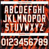 Custom Black White-Orange 3D Pattern Design Splatter Torn Sharp Brush Stroke Authentic Baseball Jersey
