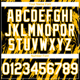 Custom Black White-Gold 3D Pattern Design Splatter Torn Sharp Brush Stroke Authentic Baseball Jersey