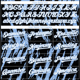 Custom Black White-Light Blue 3D Pattern Design Splatter Torn Sharp Brush Stroke Authentic Baseball Jersey