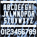 Custom Black White-Light Blue 3D Pattern Design Splatter Torn Sharp Brush Stroke Authentic Baseball Jersey