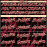 Custom Black Crimson-Cream 3D Pattern Design Splatter Torn Sharp Brush Stroke Authentic Baseball Jersey