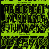 Custom Black Neon Green 3D Pattern Design Splatter Torn Sharp Brush Stroke Authentic Baseball Jersey