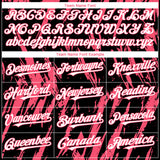 Custom Black White-Neon Pink 3D Pattern Design Splatter Torn Sharp Brush Stroke Authentic Baseball Jersey