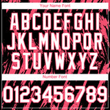 Custom Black White-Neon Pink 3D Pattern Design Splatter Torn Sharp Brush Stroke Authentic Baseball Jersey