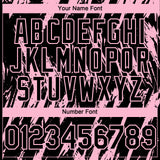 Custom Black Light Pink 3D Pattern Design Splatter Torn Sharp Brush Stroke Authentic Baseball Jersey