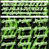 Custom Black White-Aurora Green 3D Pattern Design Splatter Torn Sharp Brush Stroke Authentic Baseball Jersey