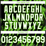 Custom Black White-Aurora Green 3D Pattern Design Splatter Torn Sharp Brush Stroke Authentic Baseball Jersey