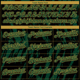Custom Black Green-Old Gold 3D Pattern Design Splatter Torn Sharp Brush Stroke Authentic Baseball Jersey