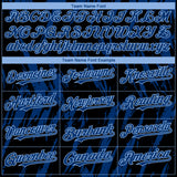 Custom Black US Navy Blue-Light Blue 3D Pattern Design Splatter Torn Sharp Brush Stroke Authentic Baseball Jersey