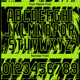 Custom Black Neon Green 3D Pattern Design Splatter Torn Sharp Brush Stroke Authentic Baseball Jersey