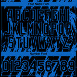 Custom Black Blue 3D Pattern Design Splatter Torn Sharp Brush Stroke Authentic Baseball Jersey