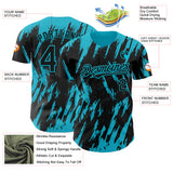 Custom Black Lakes Blue 3D Pattern Design Splatter Torn Sharp Brush Stroke Authentic Baseball Jersey
