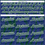 Custom Royal Green-White 3D Pattern Design Splatter Torn Sharp Brush Stroke Authentic Baseball Jersey