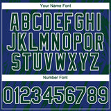 Custom Royal Green-White 3D Pattern Design Splatter Torn Sharp Brush Stroke Authentic Baseball Jersey
