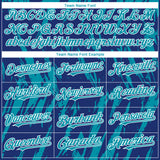Custom Royal Teal-White 3D Pattern Design Splatter Torn Sharp Brush Stroke Authentic Baseball Jersey